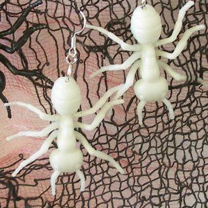 Ant Earrings Glow in the Dark Handcrafted Halloween Earrings Lightweight